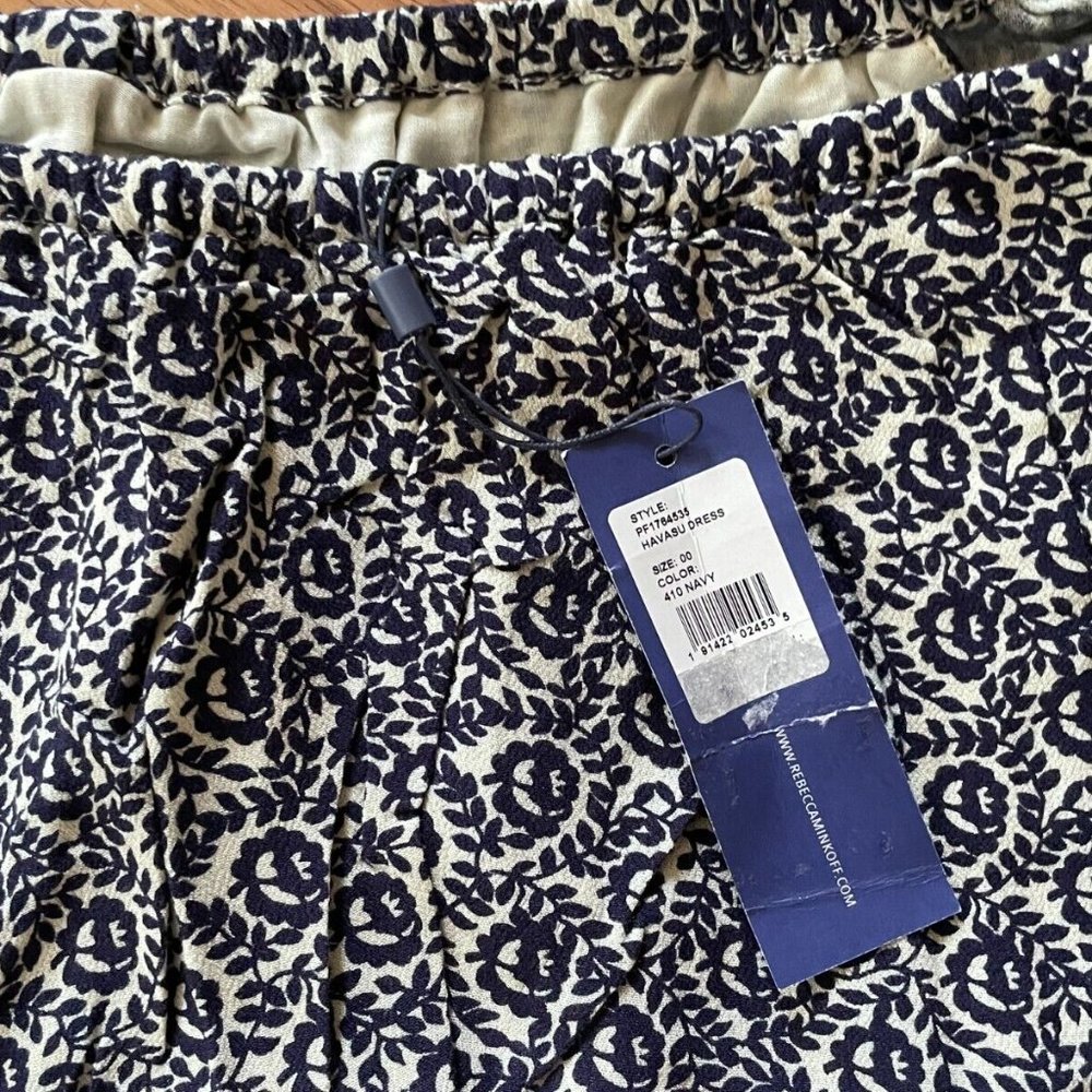 Rebecca Minkoff Women Dress Navy/White Floral Off The Shoulder Size 00 $185 - Picture 5 of 12